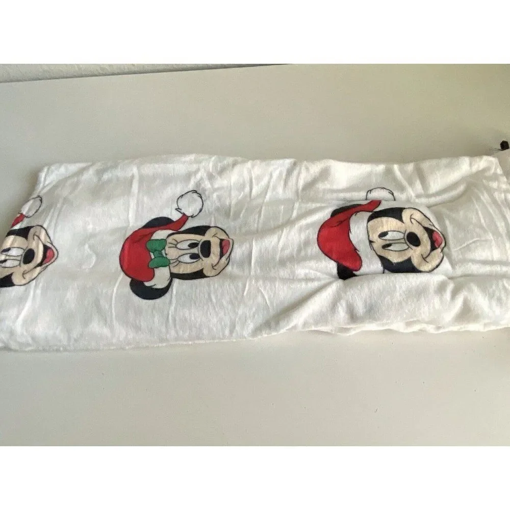 Disney Mickey Minnie Mouse Christmas SanTa Hat Soft Plush Throw‎ Blanket 50x70”